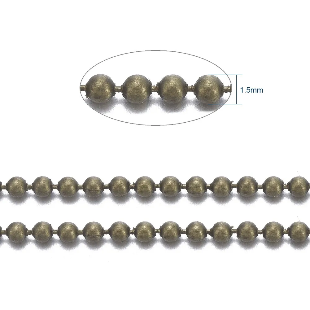 Jewelry Findings Brass Ball Chains Lead Free & Nickel Free Antique