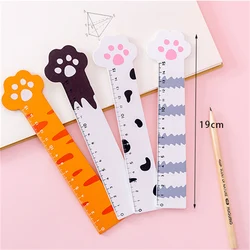 1pc kawaii cor gato garra régua 15cm ferramenta de desenho medição diy suprimentos artesanais bonito coreano papelaria