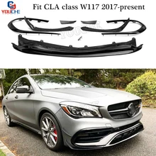 W117 Facelift передний бампер губа с разветвителями Заполнители для