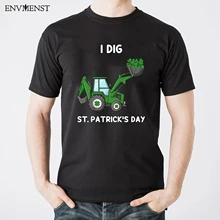 

St Patrick's Day 2022 Men's Top Harajuku T Shirt 100% Cotton Funny I Dig Clover Vintage T-Shirt Female Men Streetwear EU SIZE