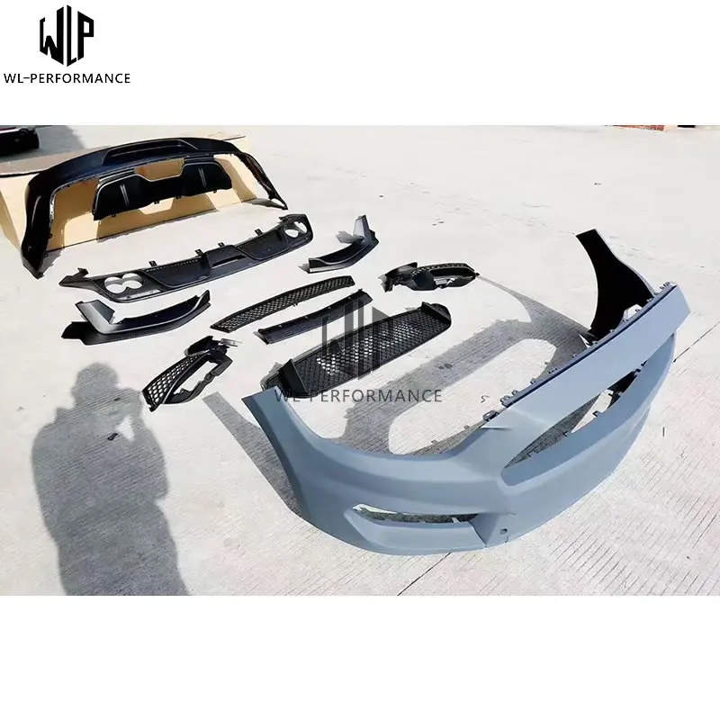 GT350 FRP Неокрашенный автомобильный комплект кузова передний бампер задний диффузор для Ford Mustang GT350 15-17 автомобильный Стайлинг использование