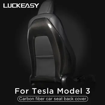 

LUCKEASY True carbon fiber seat back for Tesla Model 3 2017-2020 Car interior accessories seat back protection patch 2pcs/set