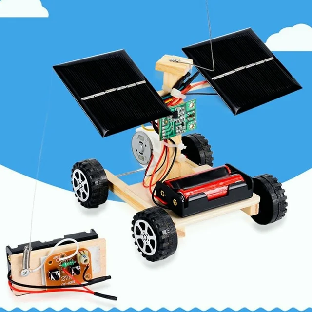DIY Solar Car Wireless Remote Control Vehicle Model Children Kids Toy Gift Student Science Project Experimental Mterials 1