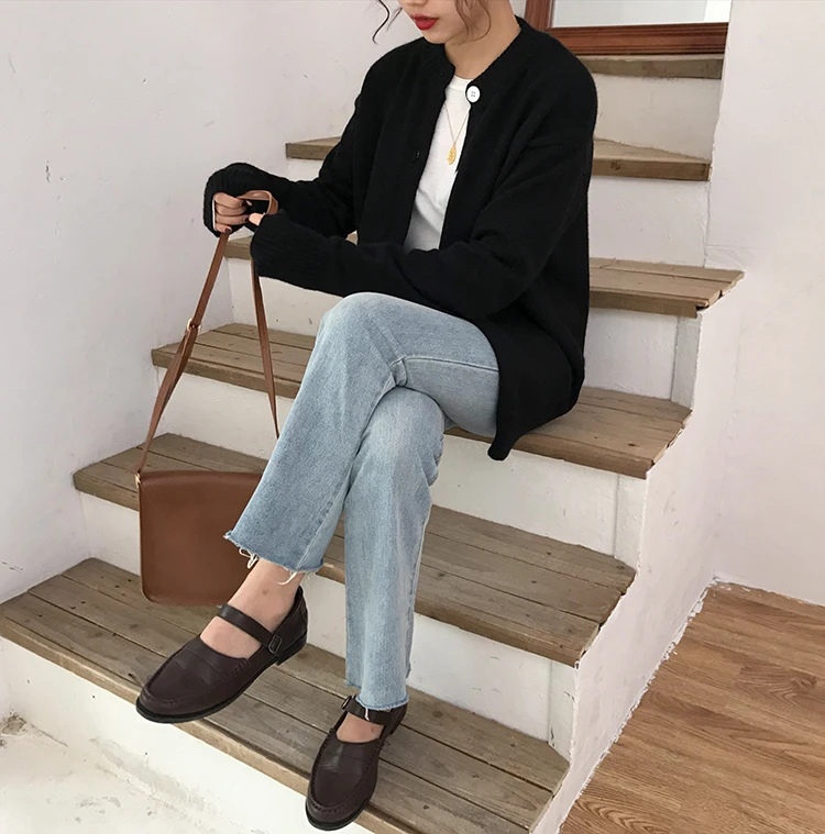 Candy Color Sweater Cardigan Women Single Breasted Long Sleeve Winter Clothes Vintage Knitted Cardigan Korean Jacket Warm V808