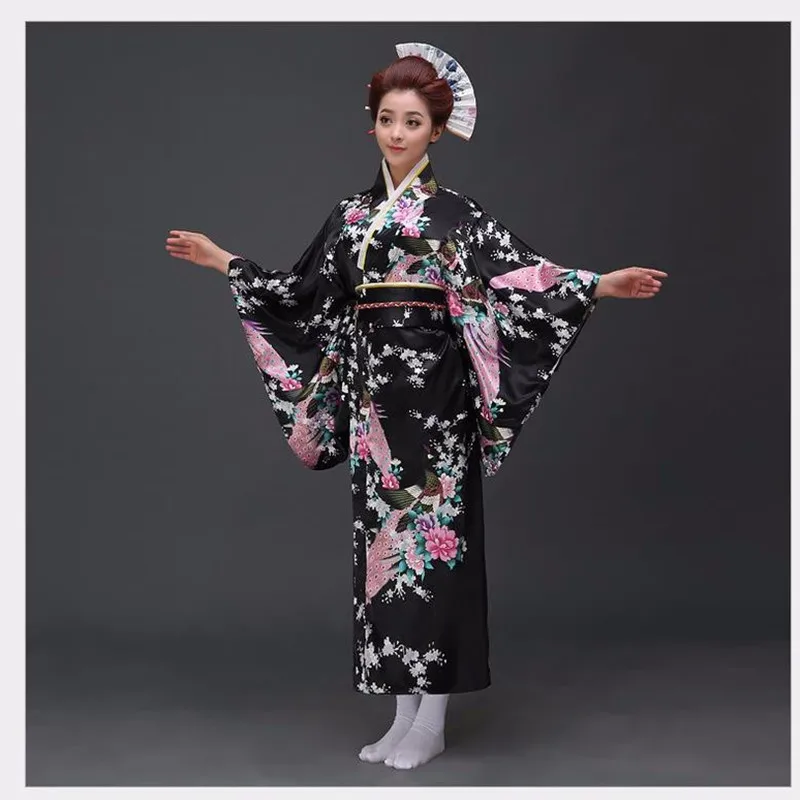 New Arrival Japanese Women Original Yukata Dress Traditional Kimono With  Obi Performance Dance Costumes One Size - AliExpress