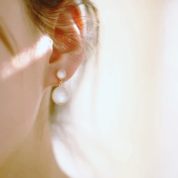 

French Retro Hoop stud Earrings in drop earrings charms Bridal wedding Opal Accessory Gold Crystal Fashion Evening jewelry