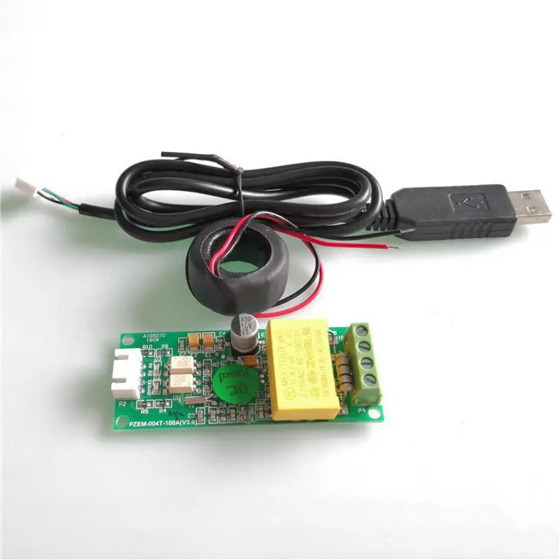 PZEM-004T 3,0 Версия ttl Modbus-RTU Мощность измеритель влажности Измеритель kwh Однофазное реле 100A Электрический Вольт Ампер частота измеритель мощности