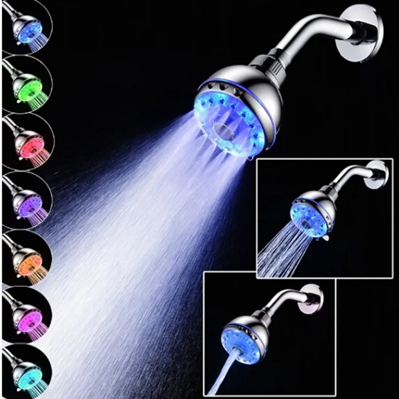 

LED Color Changing Adjustable Shower Head High-Pressure Handheld Colorful Temperature Control Sensor LED Shower Head