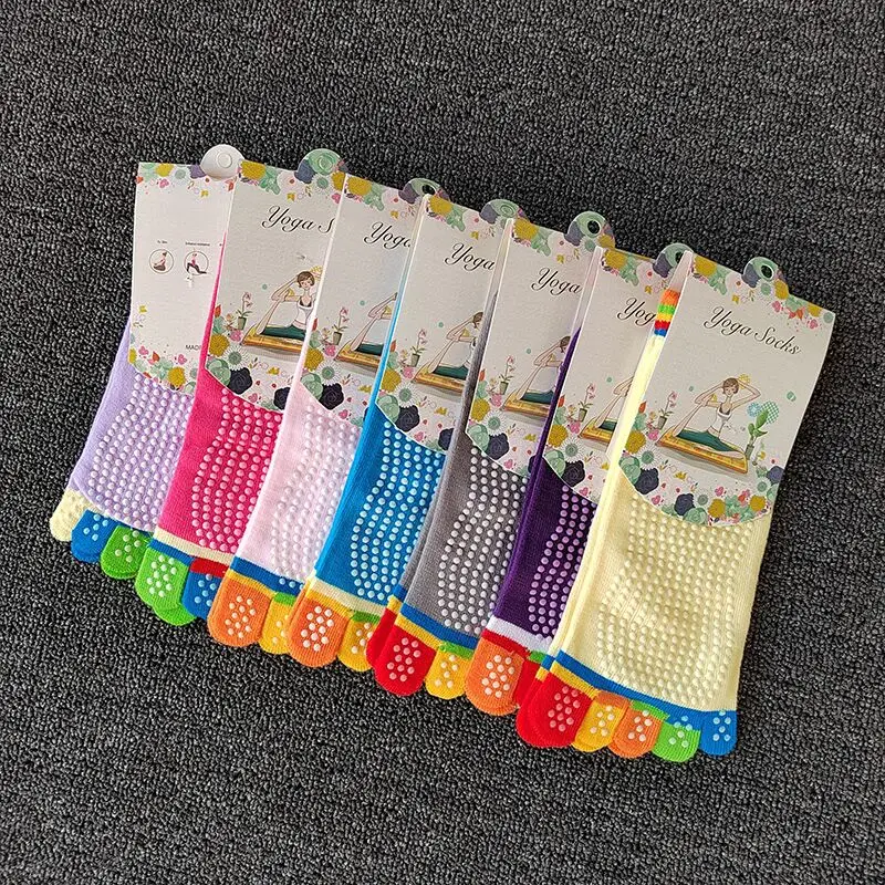 

Colored Fingerless Socks Women's New Low Top Short Sock Sweat Absorbing Antiskid Running Basketball Fitness Sports Yoga Socks