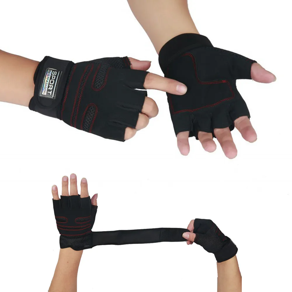 Sports Exercise Training Fitness Workout Gloves Weight Lifting Gym Wrist Wrap US 