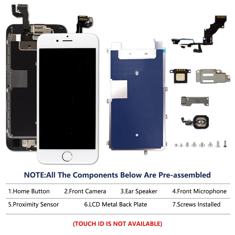 Полная сборка ЖК дисплей для iPhone 6 6s Plus 3D Ecran экран замена с фронтальной камерой +