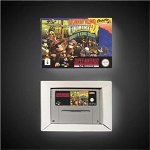 Donkey страна Kong 2 Diddy's Kong Quest-Европейская версия РПГ игровая карта аккумуляторная батарея с розничной коробкой