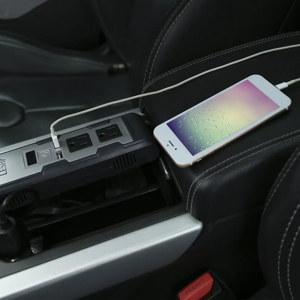 LESHP 150 Вт автомобильный инвертор с двумя выходами США 4.2A двумя портами usb для зарядки автомобильного прикуривателя, кабель DC12V для DVD
