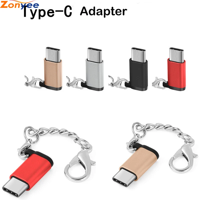 USB Женский к USB C Мужской конвертер Android кабель с брелок передачи данных адаптер Алюминиевый usb type C адаптер для телефона ПК