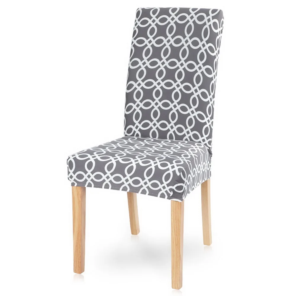 Серый Печатный Чехол для стула универсальный размер съемное моющееся сиденье Чехлы для стула протектор чехлов для отеля банкет Ресторан
