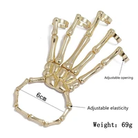 Bracelet squelette pour femmes, style gothique punk, crâne, élastique, réglable, accessoires pour fête d'Halloween 6