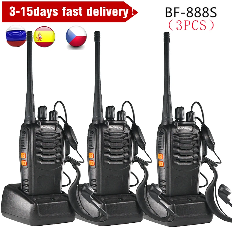 

3PCS Baofeng BF 888S Two Way Radio BF-888S 6km Walkie Talkie 5W Portable CB Ham Radio Handheld HF Transceiver Interphone bf888S