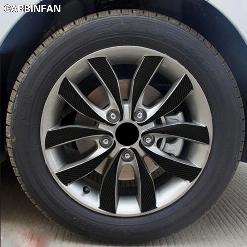 

16 inch Car Styling External Decal Black Carbon Fiber Vinyl Wheel Hub Sticker For Hyundai Avante Elantra 2015 2016