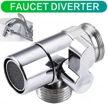 Sink Valve Diverter Faucet Splitter Faucet Valve Diverter Sink Valve Water Tap Faucet Splitter Adapter Home Bathroom Kitchen