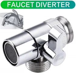 Sink Valve Diverter Faucet Splitter Faucet Valve Diverter Sink Valve Water Tap Faucet Splitter Adapter Home Bathroom Kitchen