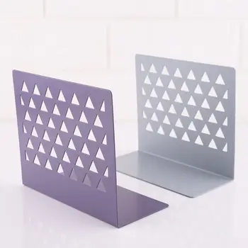 

Metal Hollow Desktop Organizer Bookends Book Ends Support Stand Holder Shelf Bookrack Home Office Supplies