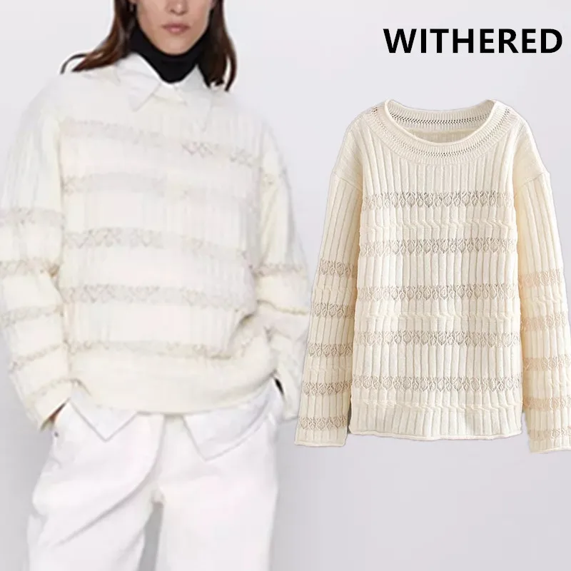 Увядшие зимние свитера для женщин pull femme в английском стиле винтажные простые сетчатые вшитые свитера больших размеров женские пуловеры Топы