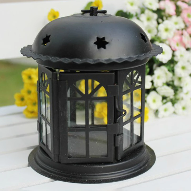 Candle Holder Moroccan Decor Antique Iron Star House Candlestick European Romantic Wedding Lantern Retro Home Decoration Sconce