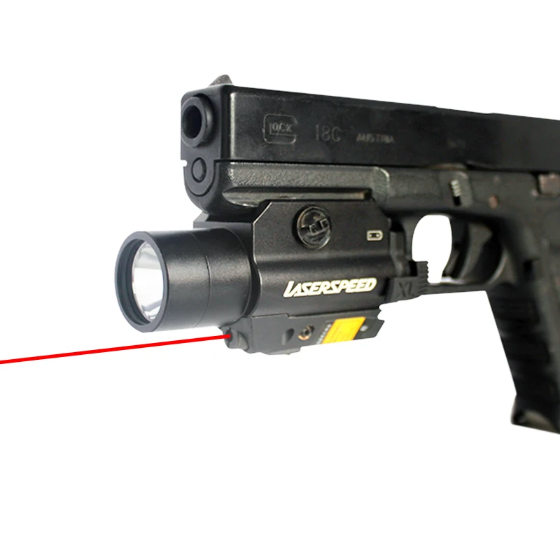 LED-Taschenlampe Roter Laser Tactical Combo Sight Passt 20mm Rail Pistolengewehr 