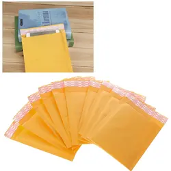 10 шт крафтовый конверт с упаковочной пленкой внутри желтый мягкий Почтовый пакет бумажный Доставка Конверты
