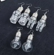 Glowing Light Up Bulb Earrings Dangle Ear Drops Dance Party Nightclub Disco Ball Atmosphere Props 50pcs/Lot