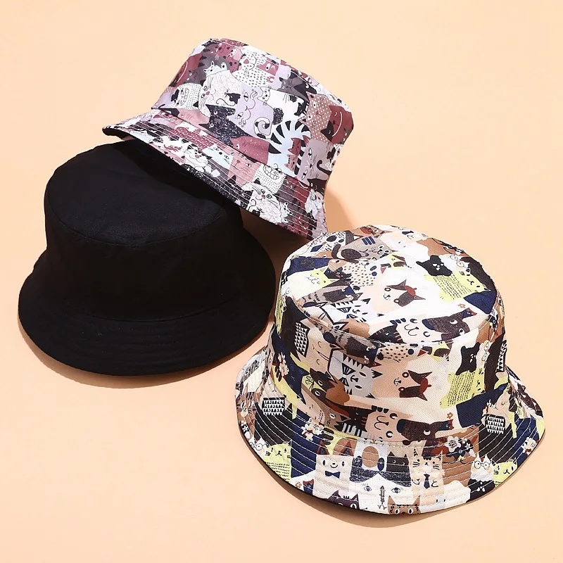 Шляпа рыбака для женщин и двусторонняя Панама от солнца с мультяшным козырьком