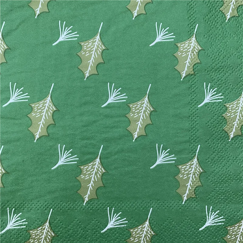 

Decoupage table paper napkin elegant tissue vintage towel green feather leaf birthday wedding party home beautiful decor 20 3pl
