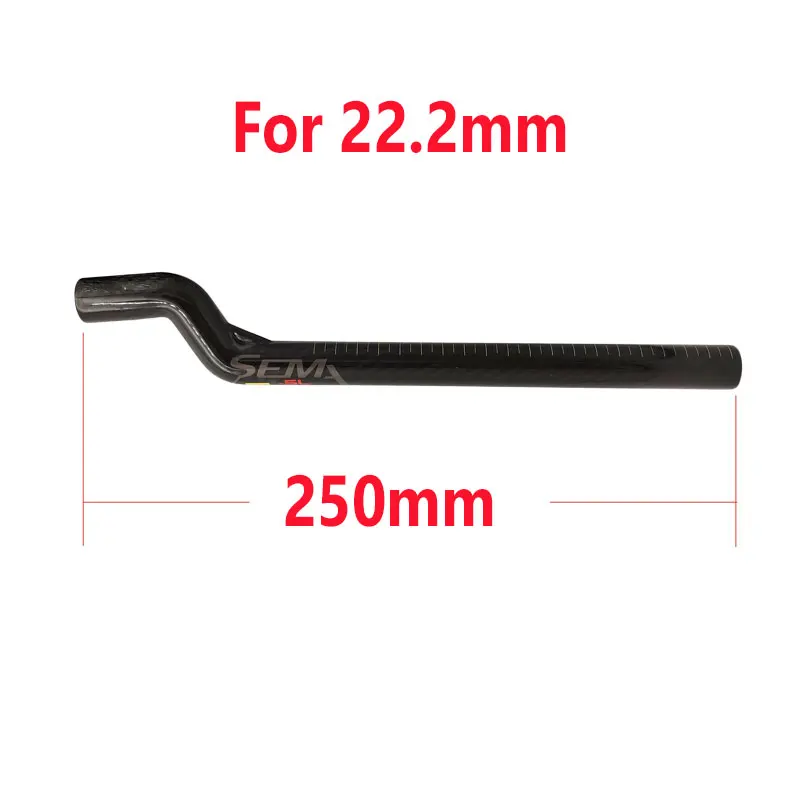 For 22.2 250mm Подседельный штырь для горного велосипеда углеродный руль назад подседельный SEMA супер светильник Вес 50 г 22,2/25,4/27,2 мм ручной работы высокое качество пуш-ап велосипед BMX - Цвет: For 22.2 250mm