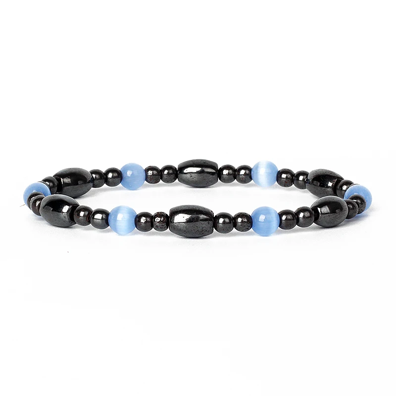 Hematite No Magnetic Bracelets Woman Beaded Weight Loss Natural Stone Magnetic Bracelet Man Slimming Health Care Therapy Jewelry 