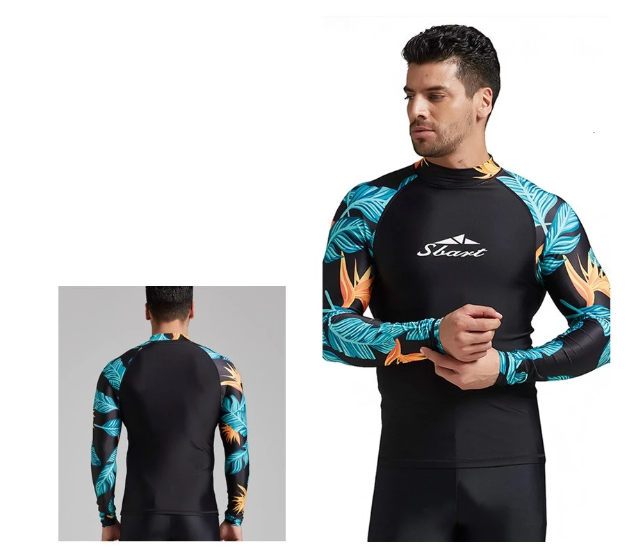 Rashguard Мужская одежда для плавания с длинными рукавами рубашка для плавания лайкра для виндсерфинга купальный костюм с длинными рукавами быстросохнущие паруса костюм для дайвинга Футболка для плавания ming - Цвет: T75 1-Shirt only