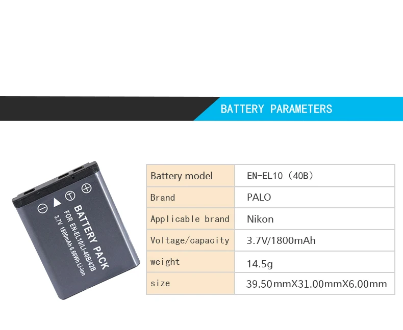PALO 1 шт. 1800 мА/ч, EN-EL10 RU EL10 LI-42B Li-40B LI42B 40B Камера Батарея для nikon OLYMPUS U700 U710 FE230 FE340 FE290 FE360