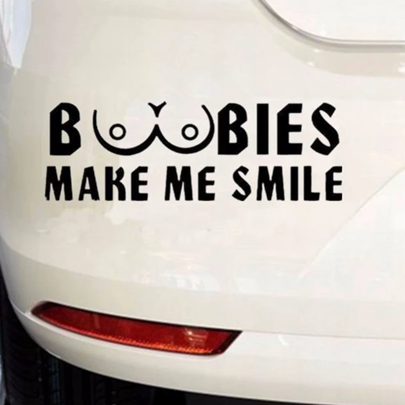 Забавные автомобильные наклейки 18x5 см виниловые с надписью Make Me Smile