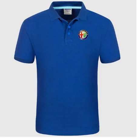 Summer Polo Shirt Alfa Romeo logo Brand Men's Fashion Cotton Short Sleeve Polo Shirts Solid Jersey Tops Tees d t