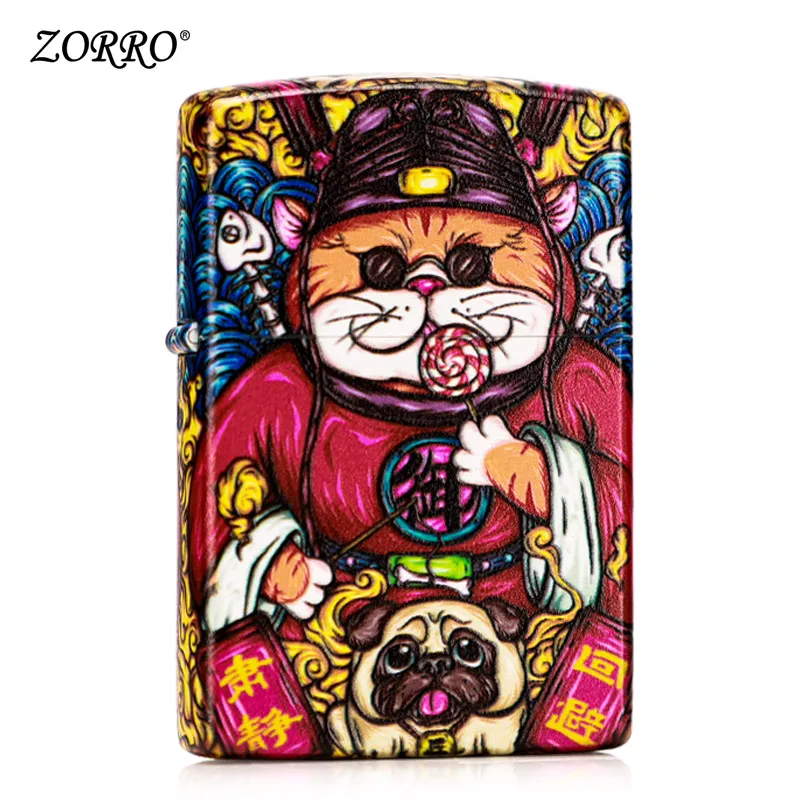 

Zorro lighter creative Guochao tangerine for heavy sand wheel retro personality kerosene lighter