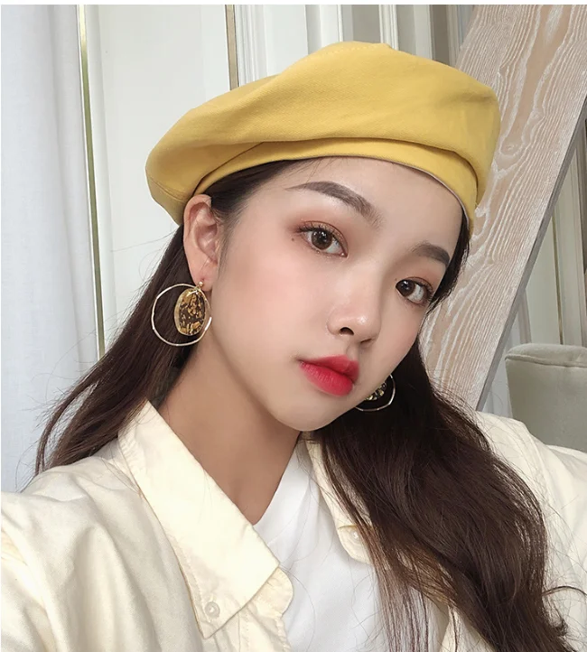 New Elegant Women Solid Beret for Fashion Summer Female Cotton Hats Sun Cap Autumn 2021 Brand Women's Painter Hat Lady Outdoor