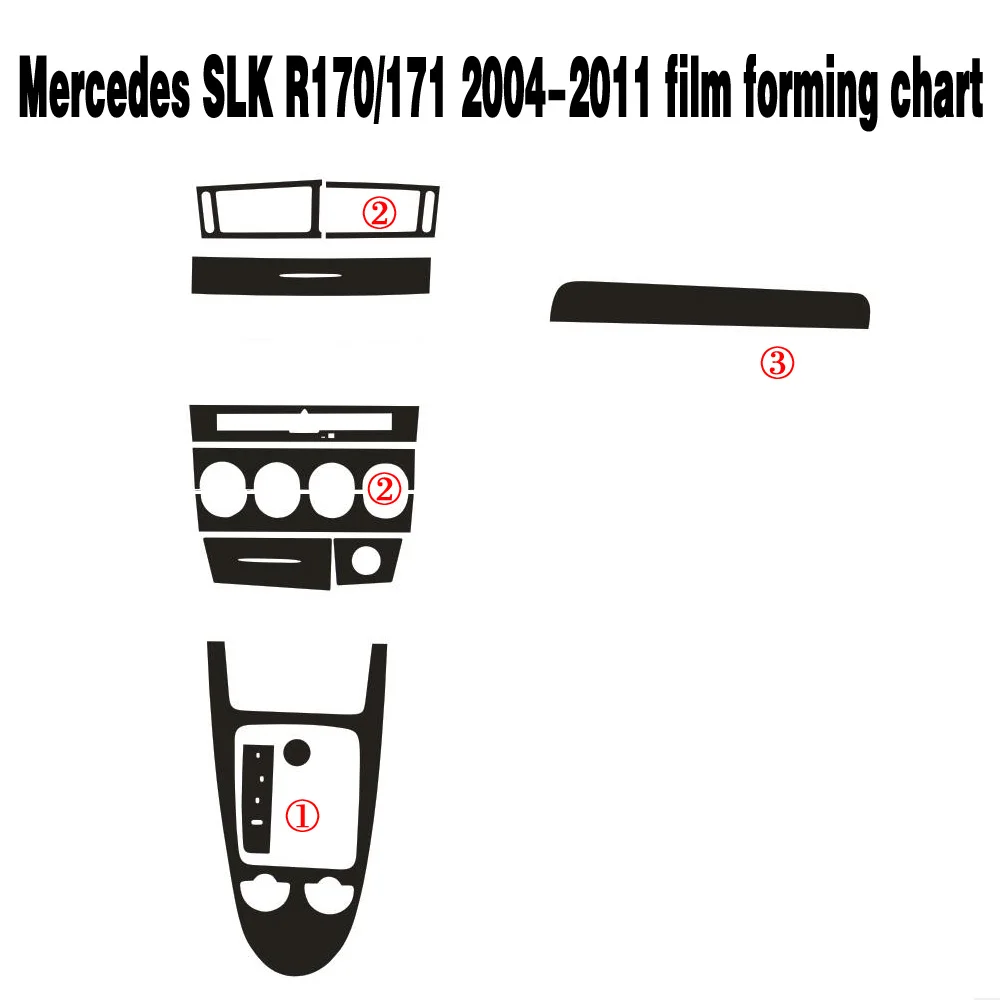 Manija de puerta de Panel de Control Central Interior para Mercedes SLK R170/171 2004-10, pegatinas de fibra de carbono, calcomanías, accesorios de estilo de coche