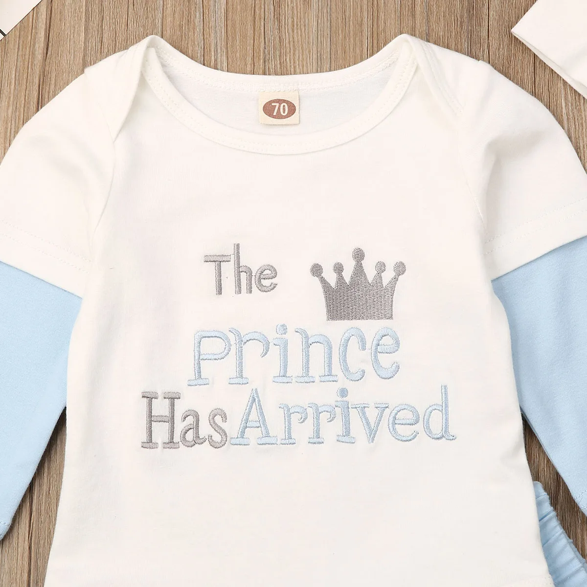 Pudcoco/Осенняя Одежда для новорожденных мальчиков и девочек Комбинезон с принтом «Принц», леггинсы, шапочка, осенняя одежда из 3 предметов