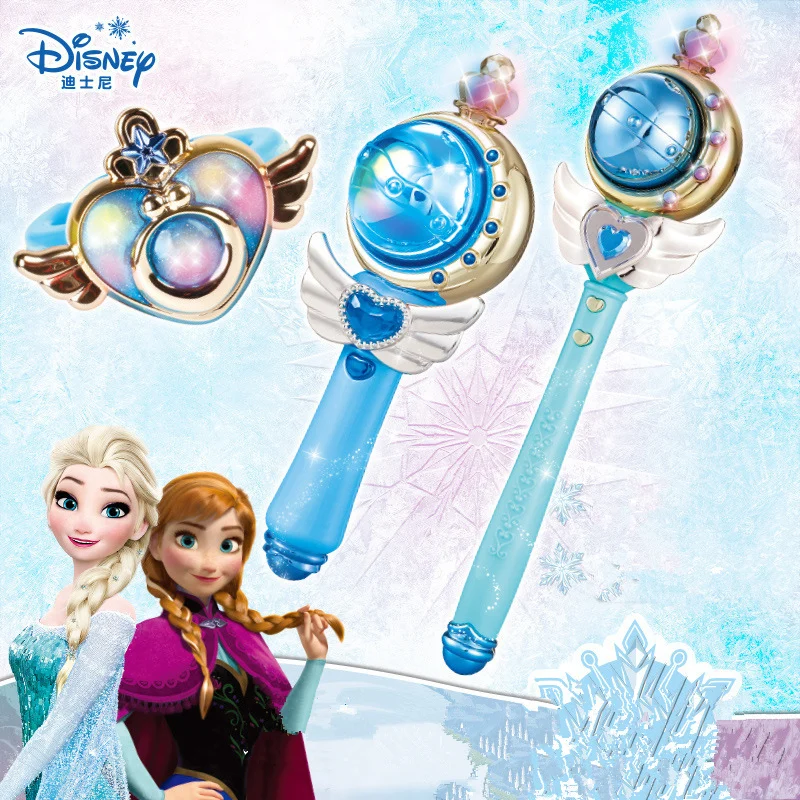 

Genuine Frozen Elsa Magic Set Disney Princess Magic Wand Magic Bracelet Toys Music Light Toys For Girls Birthday Christmas Gifts