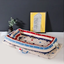 Портативная детская кроватка складной для путешествий люлька для малышей 90*50*15 см Новорожденные милые полосатые принты Cribs младенческое тканевое гнездо кровать