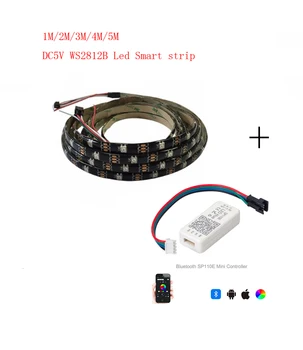 

1-5m DC5V WS2812B Led Strip 30 pixels/leds/m WS2812 IC Smart 5050 RGB led Strip light+ SP110E LED Controller