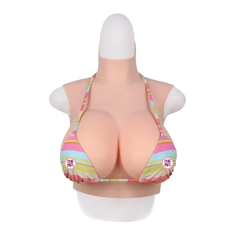 G CUP Short High Collar Neck Fake Artificial Boob Realistic Silicone Breast Forms Crossdresser Shemale Transgender Drag Queen 4G |