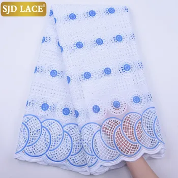 

SJD LACE African Lace Fabric With Eyelet Holes Cotton High Quality Nigerian Voile Lace Fabric For Wedding Party Materials A1858