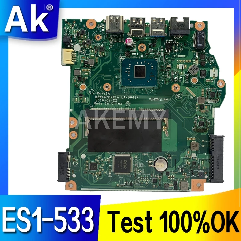Akemy para Acer aspire ES1-533 placa base de computadora portátil DDR3 con procesador de a bordo B5W1A B7W1A LA-D641P NBGH411001