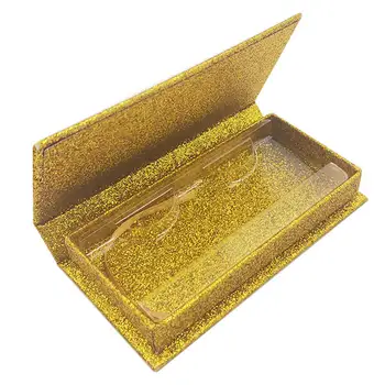 

Rectangle Fake Eyelashes Packaging Box Extension Strip Lashes Glitter Case Empty Makeup Eyelash Storage Box