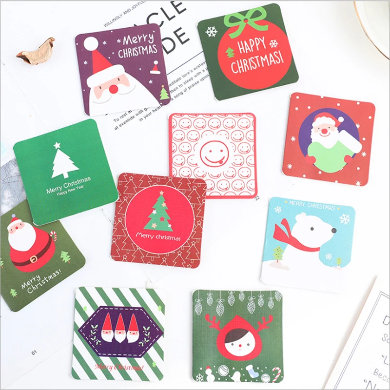 

100pcs/lot Mini Christmas Cards Random Holiday Gift And Birthday Greeting Card For Best Friends